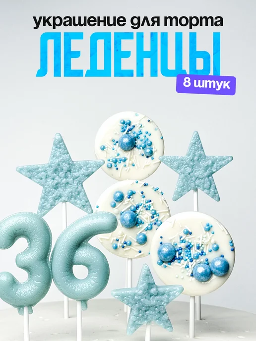 Леденцы для торта с цифрой 36. Украшения торта