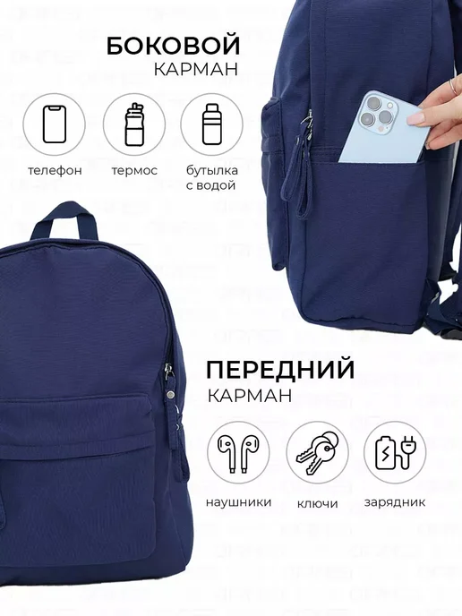 Рюкзак школьный спортивный для подростка, синий, фото 4